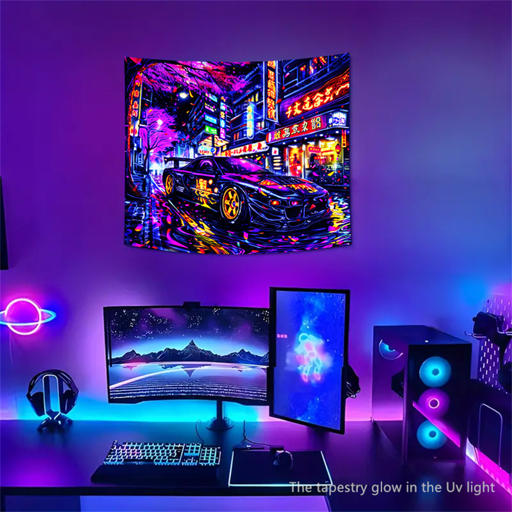 Racing UV Blacklight Fluoresce - Aesthetic Tapestry ulasan dan harga