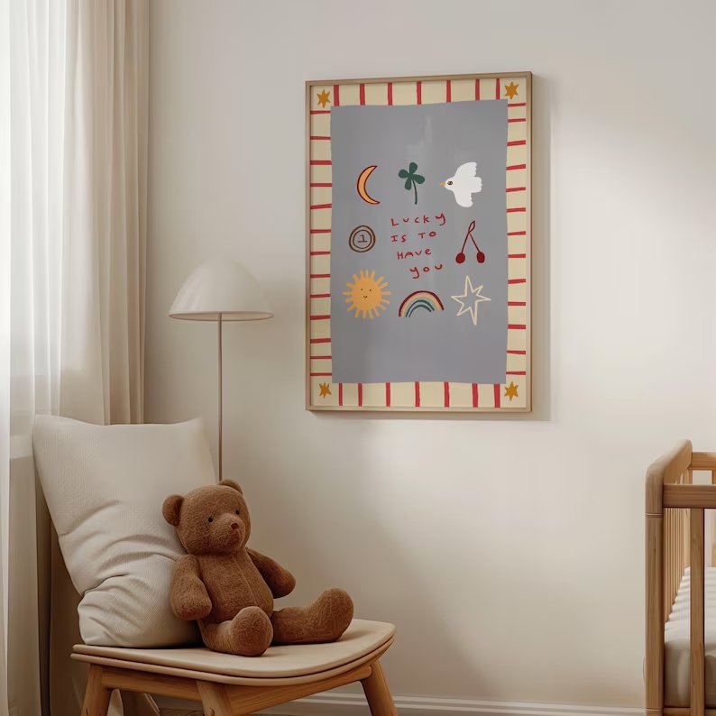Cartoon Lucky To Have You Quot - Home Decor Quotes ulasan dan harga