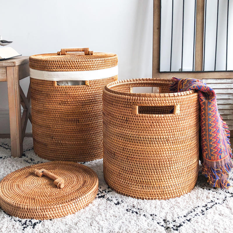 Rattan Laundry Basket, Large C - Home Decor Hampers ulasan dan harga