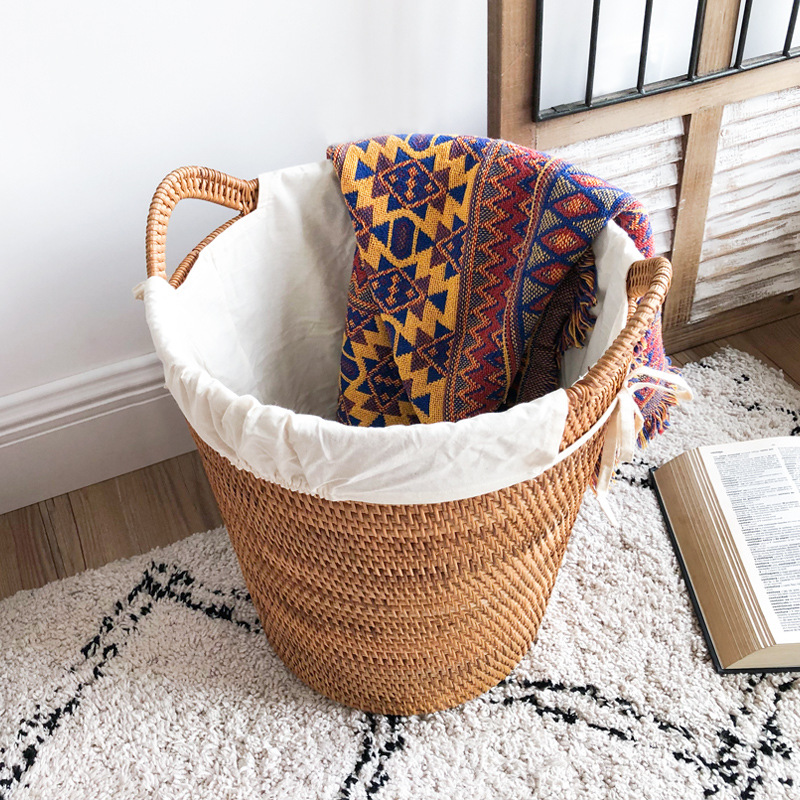 Rattan Laundry Basket, Large C - Home Decor Hampers ulasan dan harga